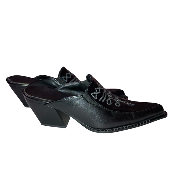 Black Italian Genuine Leather Slip On Shoes Size 36/6 - Picture 4 of 8